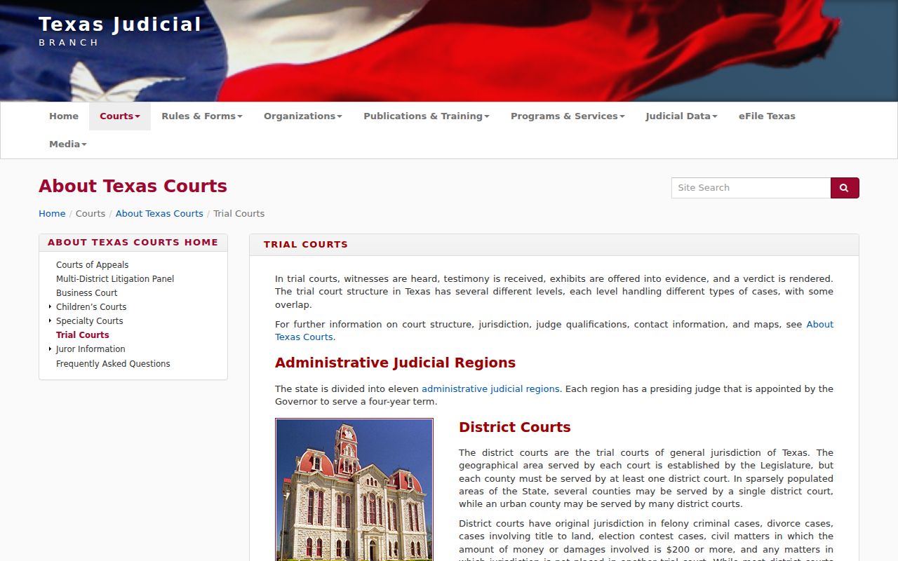 Lipscomb County court docket trial court types